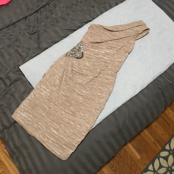 One Shoulder Dress, champagne color - Picture 6 of 6